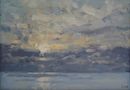 'Last light over the sea' Oil on Paper 11x16cm