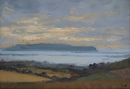 'Evening light over Portland' Oil on Paper 11x16cm