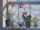 'Red orchids in the window' Oil SOLD