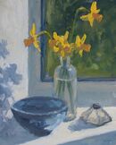 'Daffodils in a glass bottle' 25x20cm