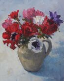 'Anemones in a Jug' Oil 25x20cm SOLD