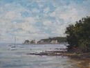 'Boats at Studland'. Oil. 30x40cm.
