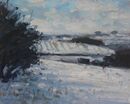 'Walking in the snow'. Oil. 20x25cm