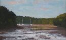 'Boats near Dittisham'. Oil. 28x40cm