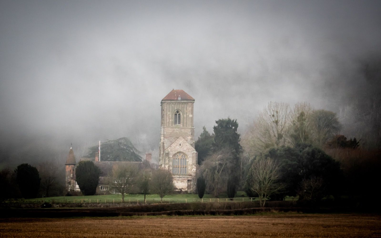 Mist over Little Malvern Priory