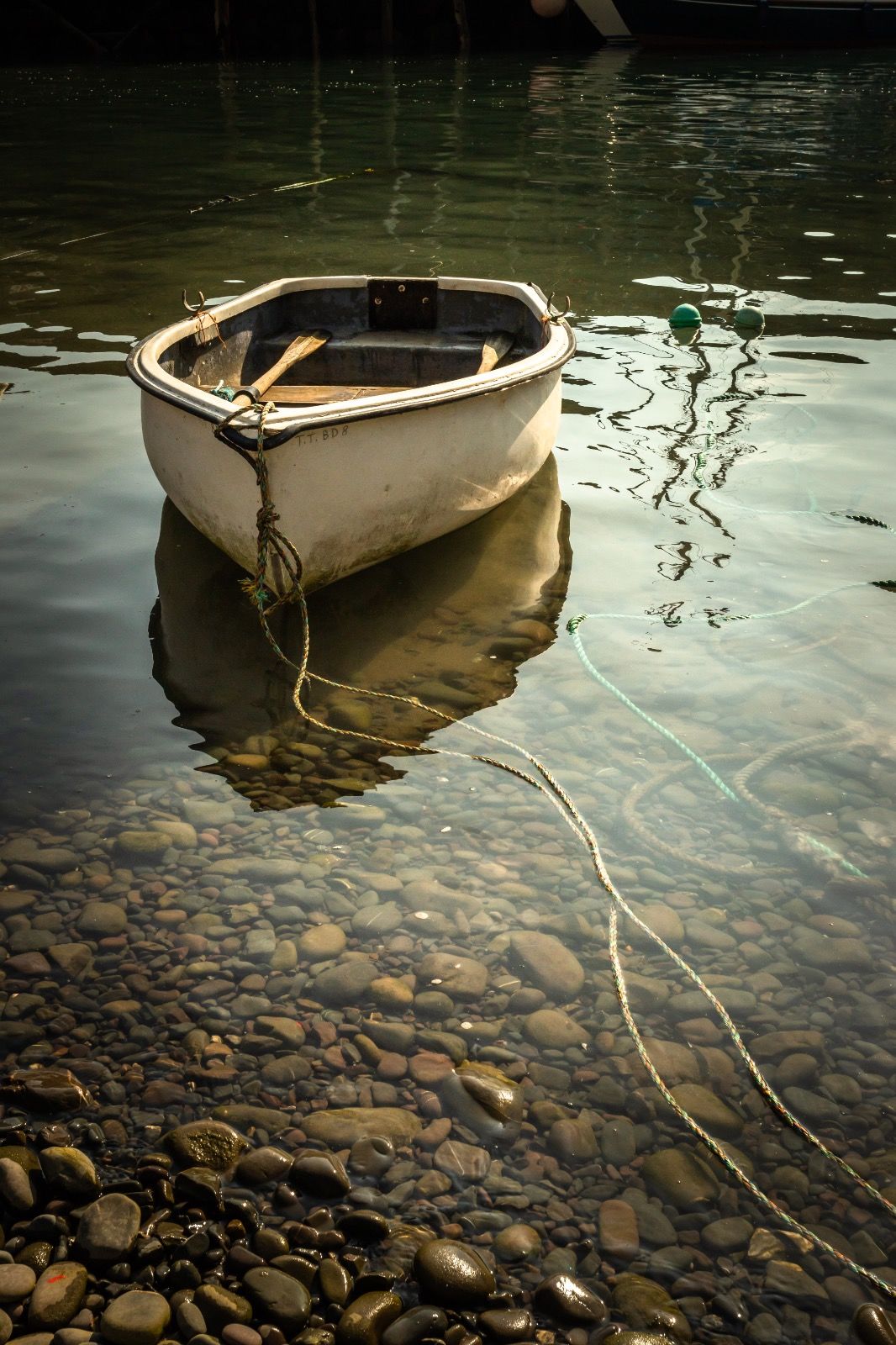 Lone Boat Clovelly Harbour