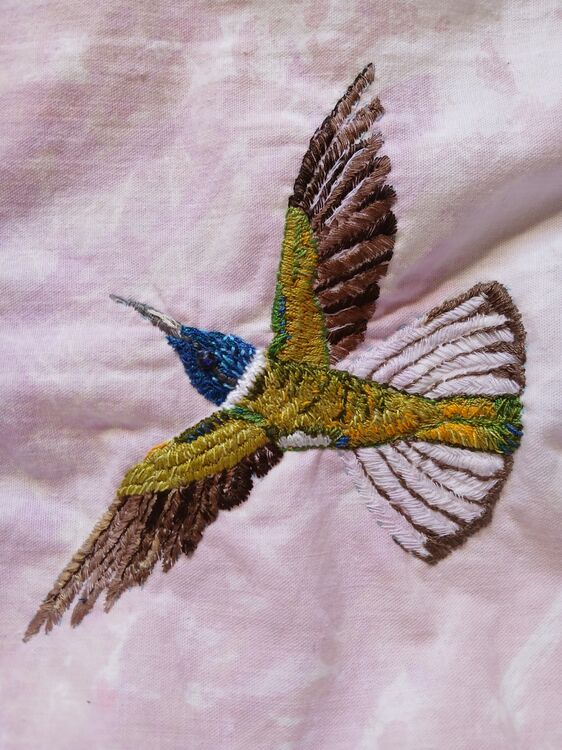 Humming bird embroidery