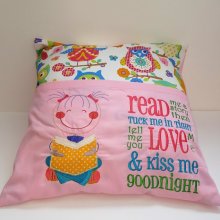 "Read me a book" girls cushion