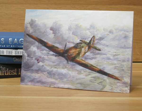 'Brief Peace over the Estuary'- Hurricane of No. 111 Squadron, 1940. (AV18) Painting of a Hurricane aircraft over the Thames Estuary