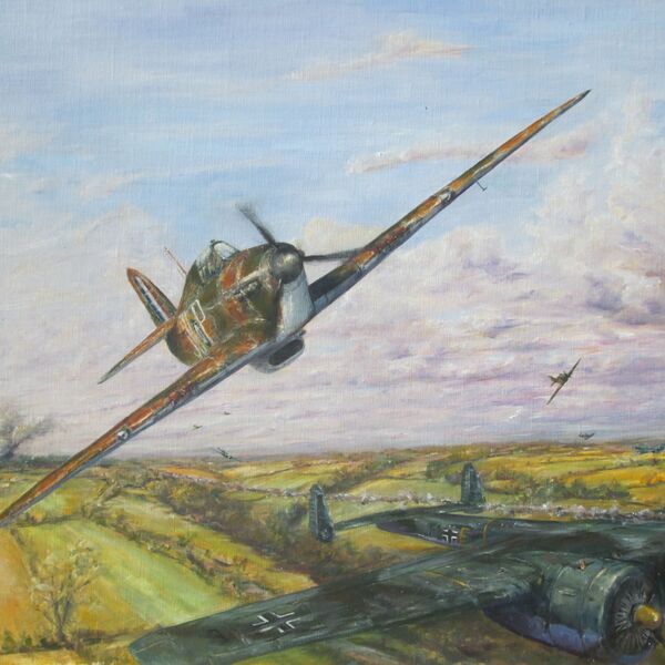 'Stirring up the Hornets' Nest'- Hurricanes of 'Treble One', No. 111 Squadron Hurricanes of 111 Squadron attacking low flying Do. 17s near Kenley