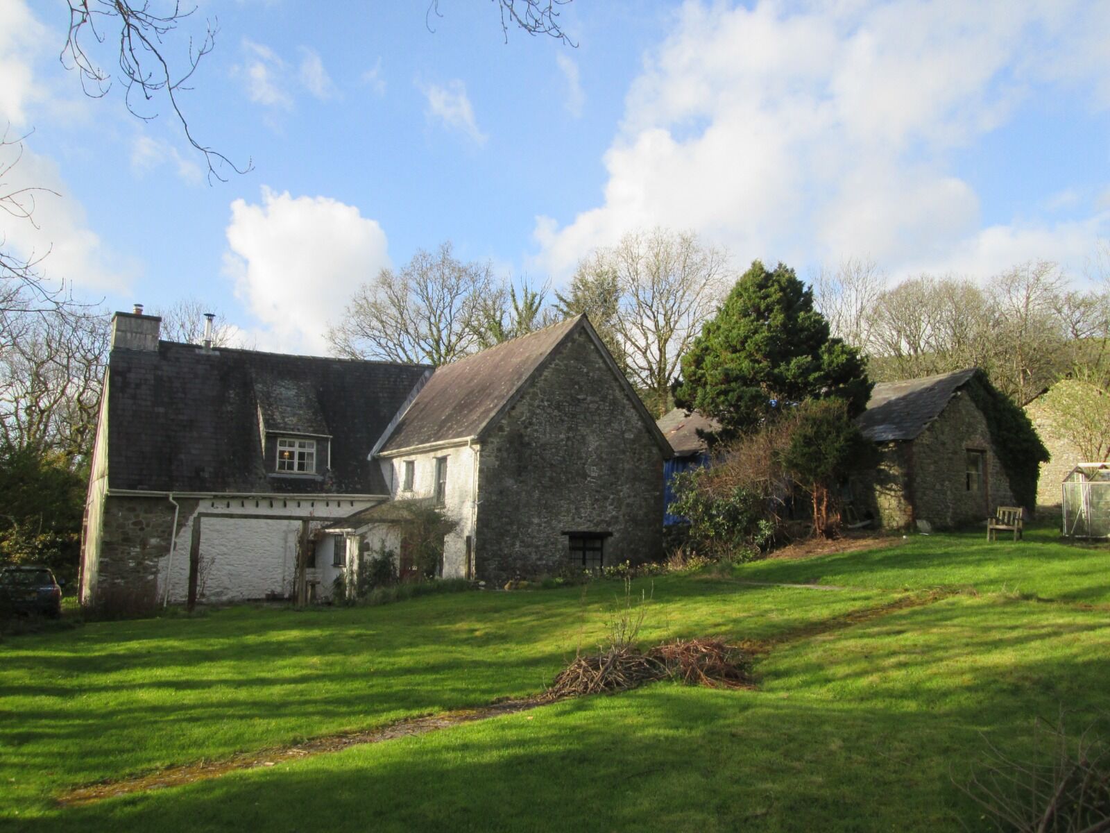 Photo of our Welsh farmhouse home, Pantyresgair, Carmarthenshire.