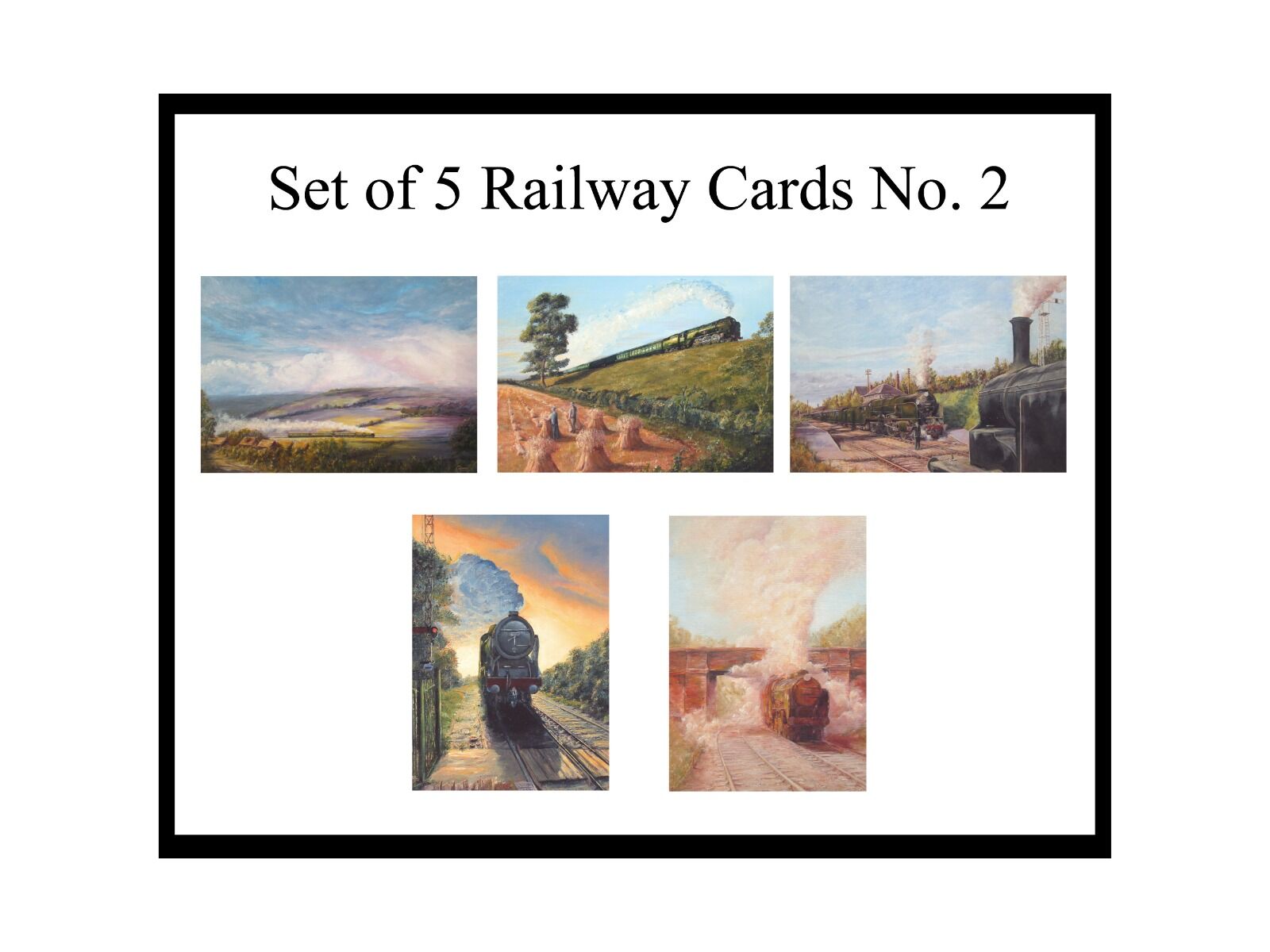 5 Railway paintings.