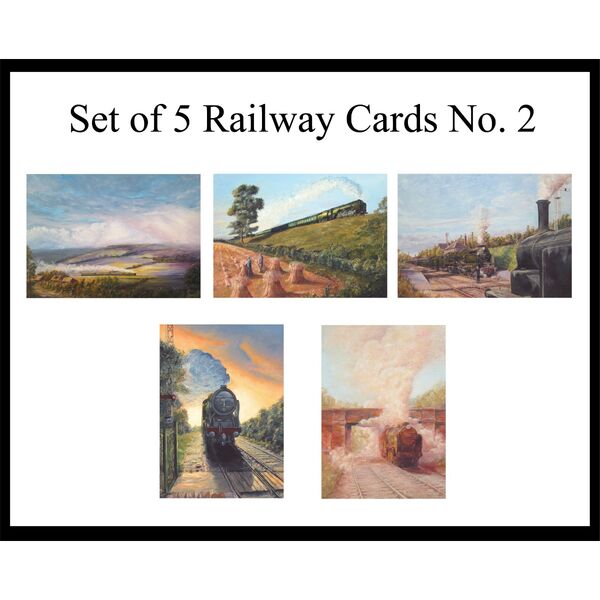 Set of 5 Railway Cards (R6-10) 5 Railway paintings.