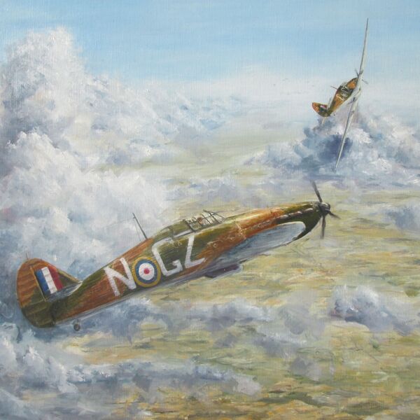 'Two Minutes to Close' - Hurricane of F/Lt. Humphrey a'Beckett Russell, No. 32 Squadron F/Lt. Russell Hurricane 32 Squadron