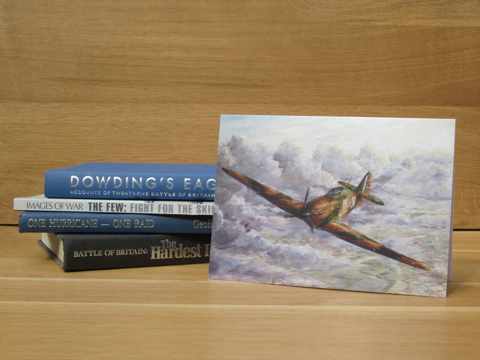 Painting of a Hurricane aircraft over the Thames Estuary