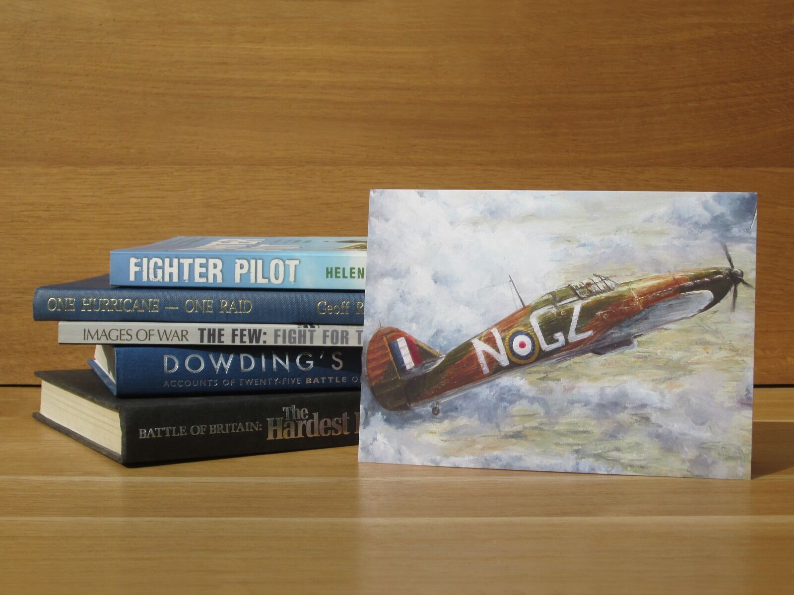 Painting of Hurricane turning into combat.