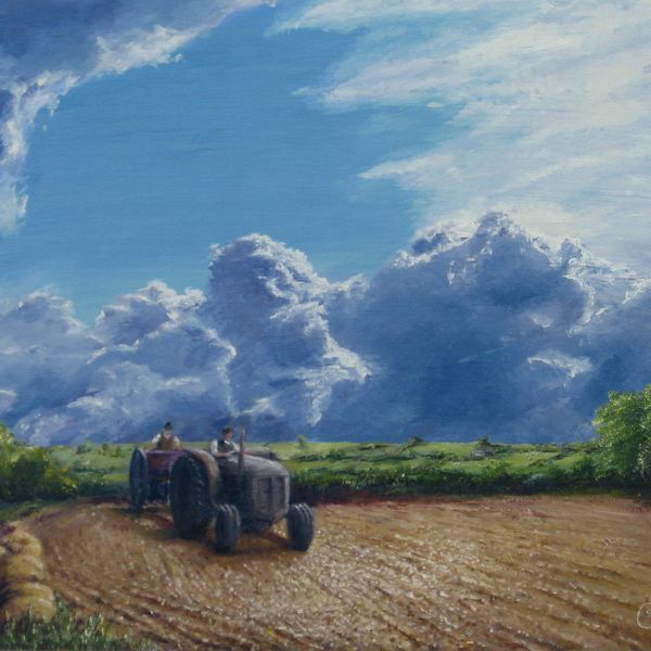 'Drilling with the Fergie' - Drilling corn with Ferguson TE20 tractor, near LLandeilo Carmarthenshire Drilling corn with Ferguson TE20 tractor, near Llandeilo Carmarthenshire