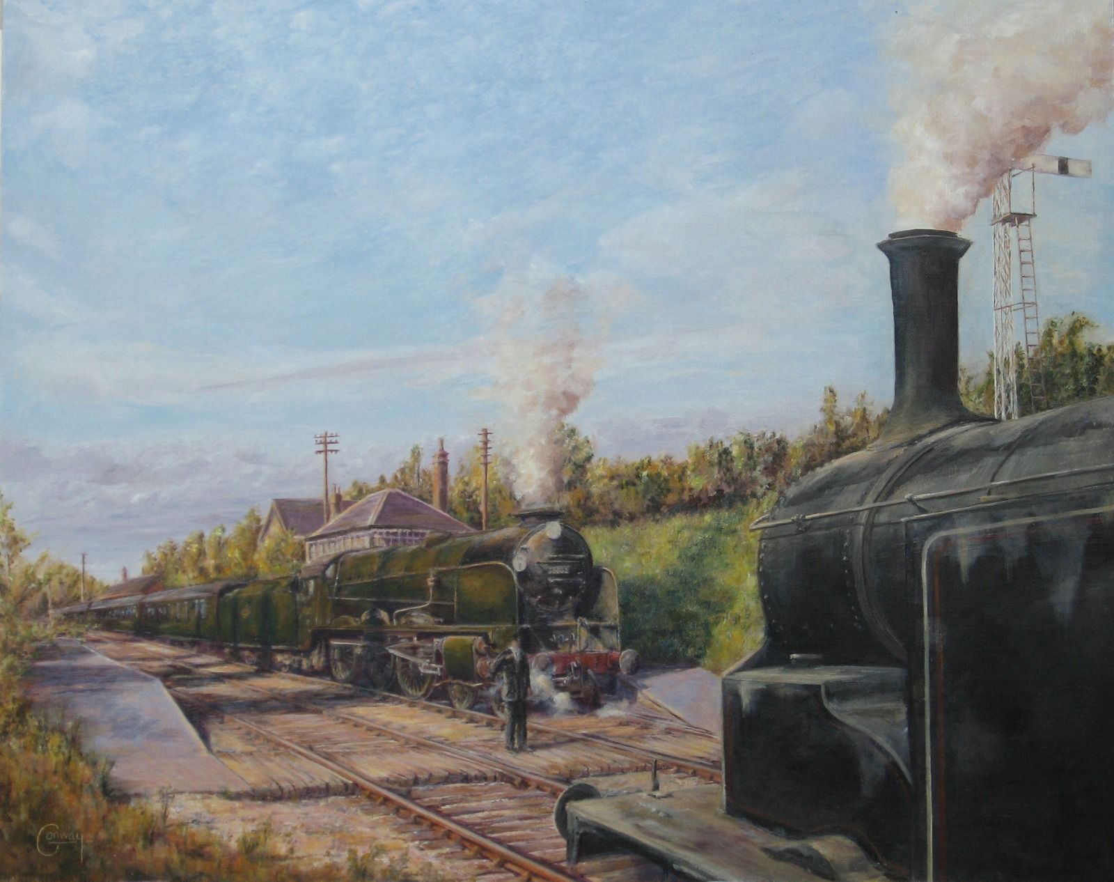 SR Lord Nelson Class "Lord Collingwood" 30862 and an SR M7 0-4-4 Tank, Medstead Station