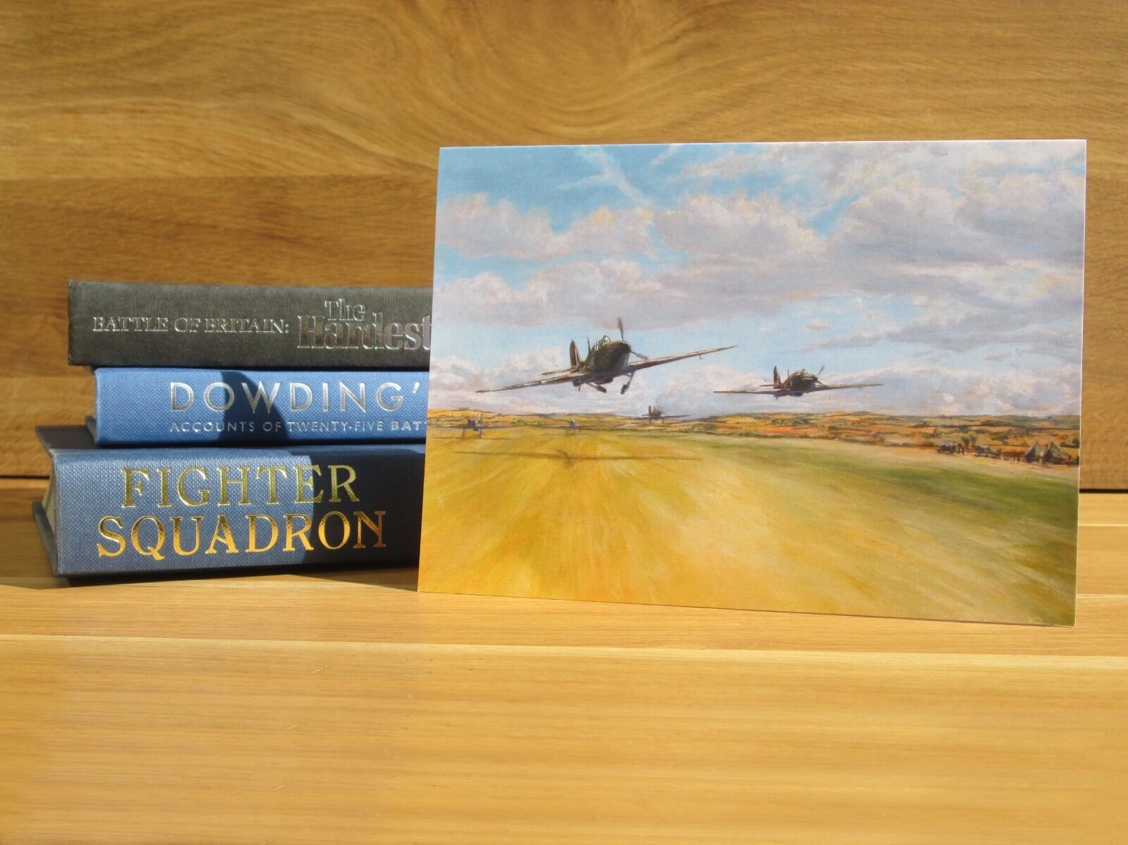 Painting of Hurricane aircraft taking off.