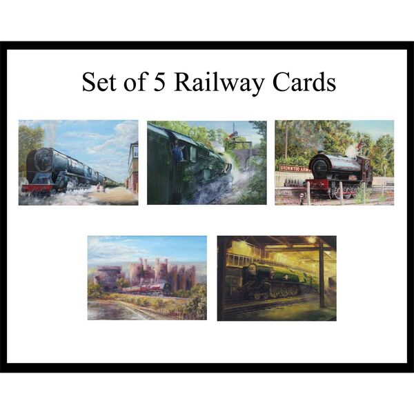 Set of 5 Railway Cards (R1-5) 5 Railway paintings.