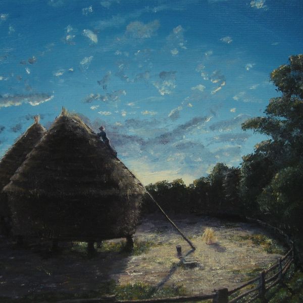 'Rick Thatching at Dusk' - Buckinghamshire (Sold) 'Rick Thatching at Dusk' - Buckinghamshire
