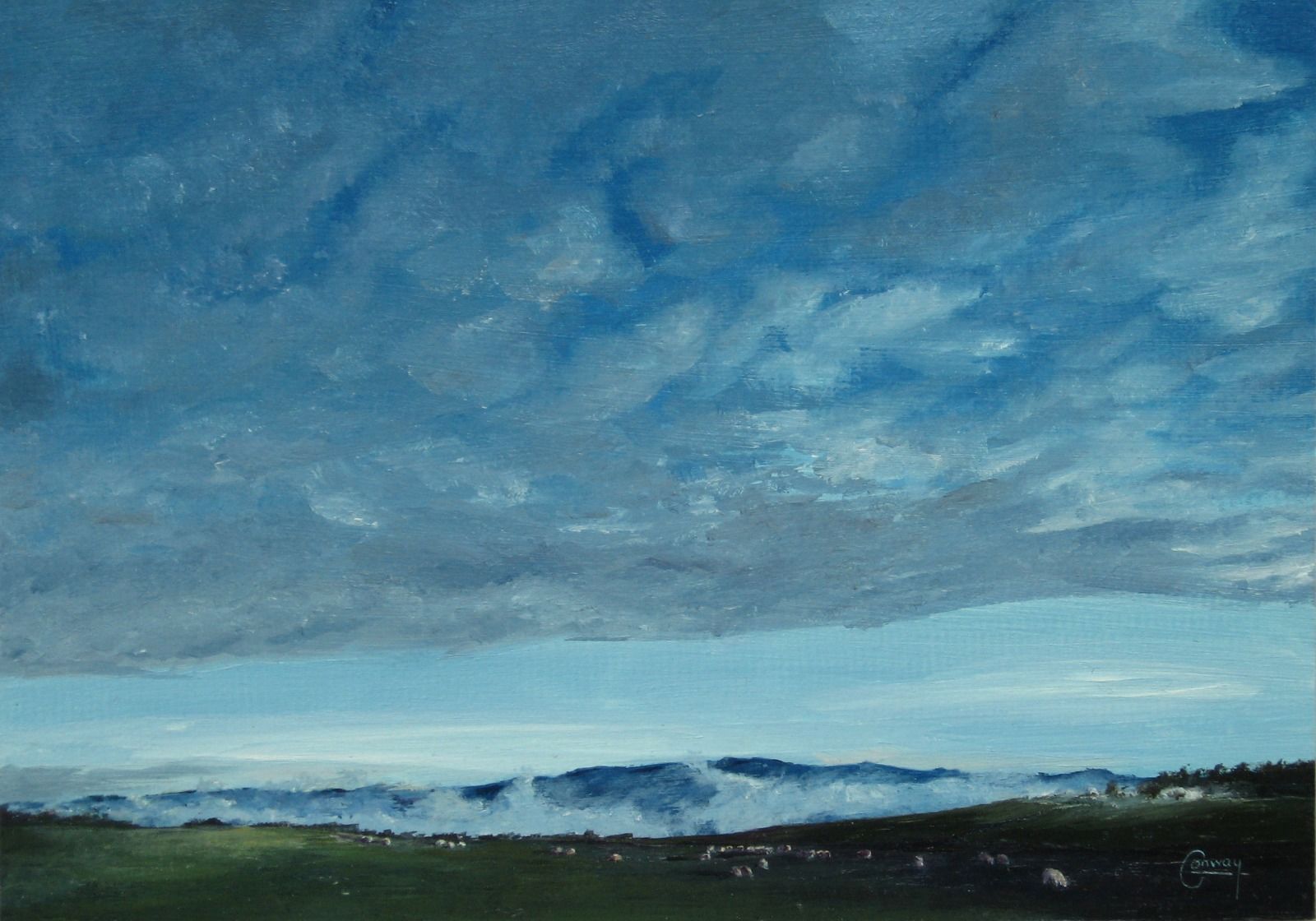 'Sky and Sheep, Looking East' - Llansawel, Carmarthenshire
