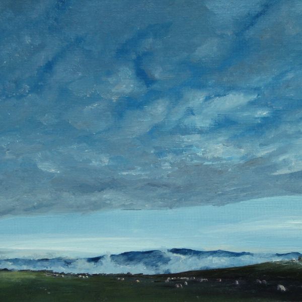 'Sky and Sheep, Looking East' - Llansawel, Carmarthenshire