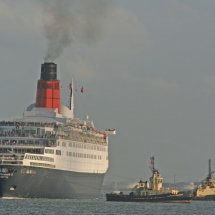 The Q.E.2 Leaving Southampton for it's farewell tour.