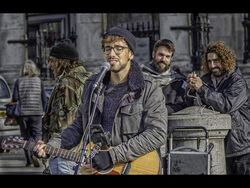 Busking with my 'friends' by Janice Carrol - 19pts