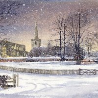 Snowfall Astbury Village