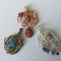 Organic Wire Wrap Pendants