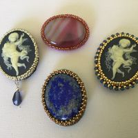 Brooch with a Beaded Bezel