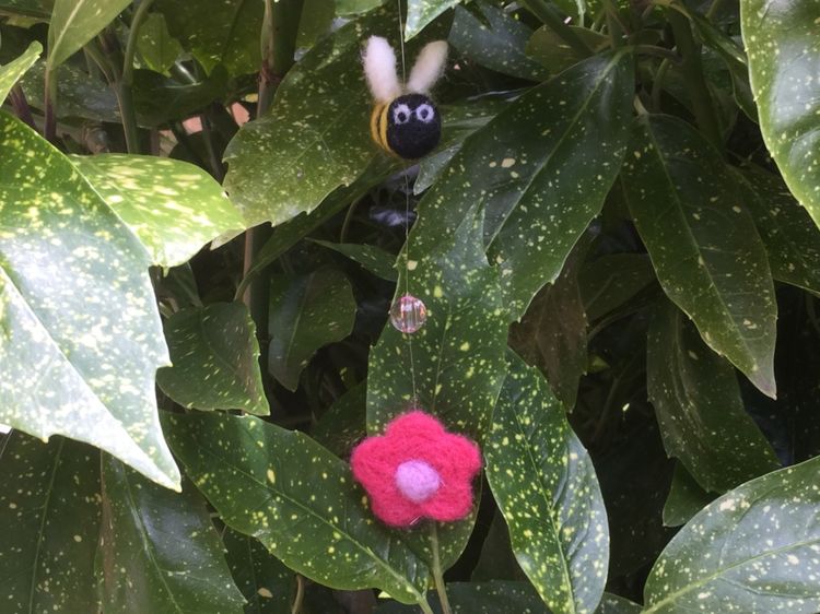 Felted Bumble Bee Hanging Decoration