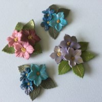 Polymer flower brooch