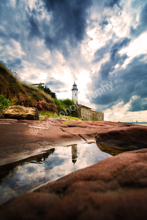 Hale lighthouse reflection portrait (c)