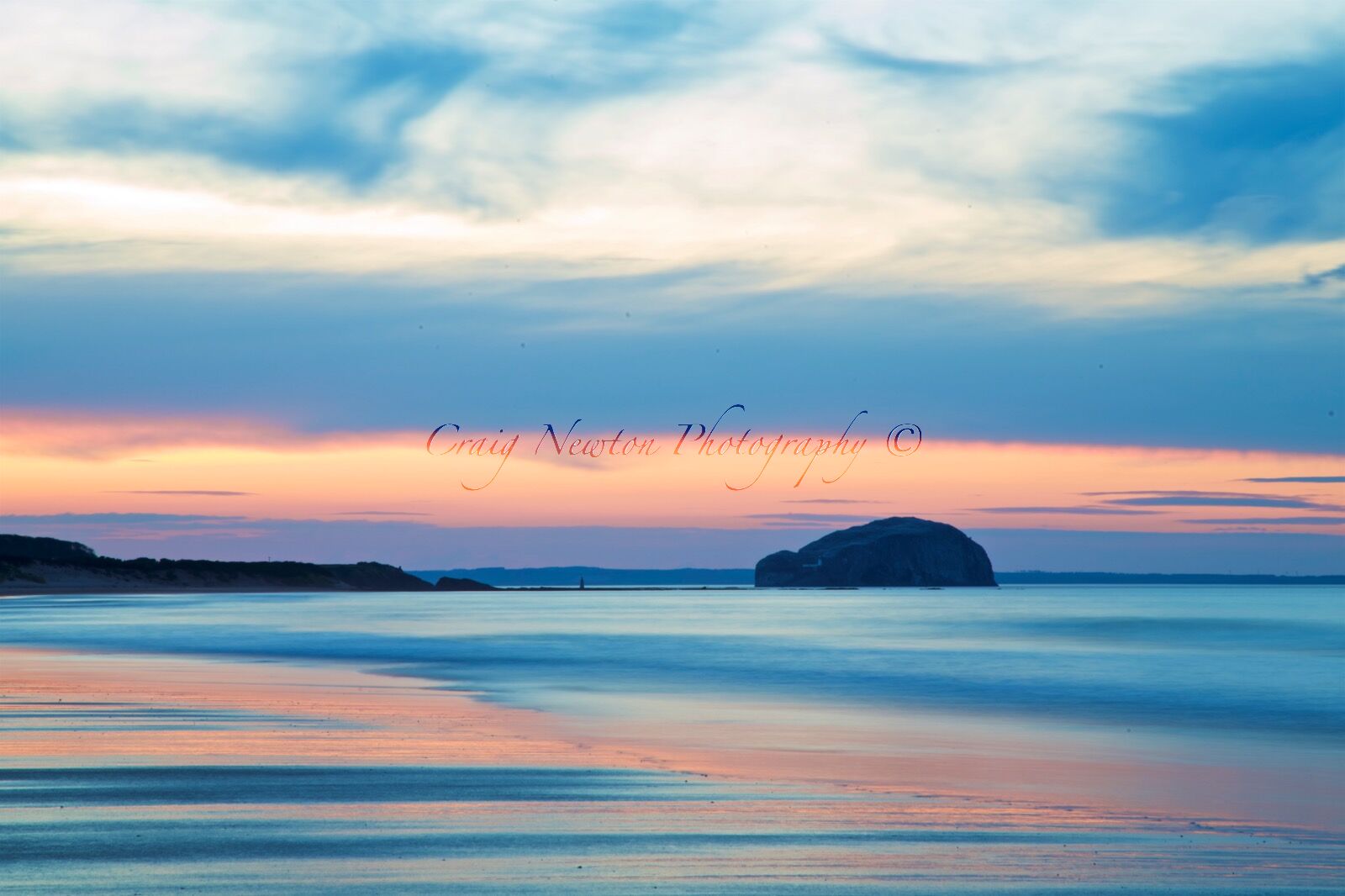 Bass Rock from Limetree Walk Beach, East Lothian, Scotland