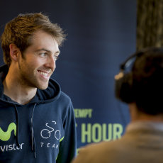 Alex Dowsett being interviewed