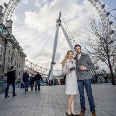 Andy and Lauren proposal with wheel