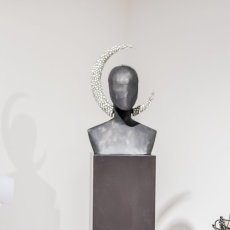 Shaun with some of his work