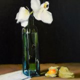 liz balkwill orchid in green vase