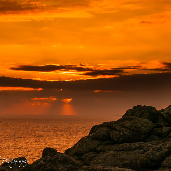 Cornwall Castle Headland Sunset