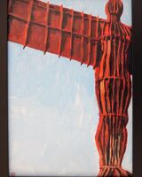 painting of The Angel of the North in acrylics