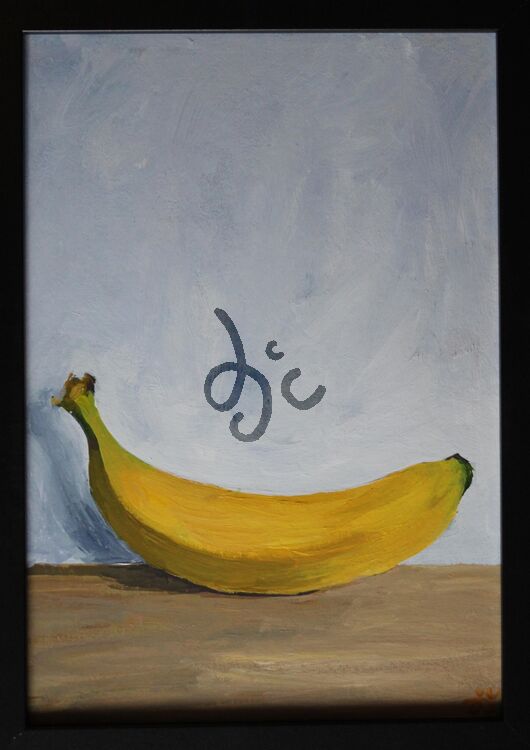 painting of a banana in acrylics