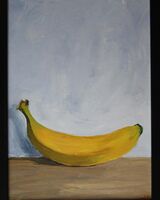 painting of a banana in acrylics