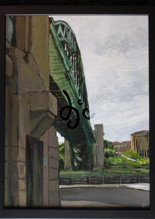 painting of the Tyne bridge in acrylics