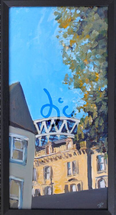painting of the tyne bridge, Newcastle in acrylics