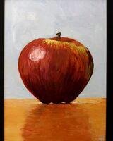 painting of an apple in acrylics