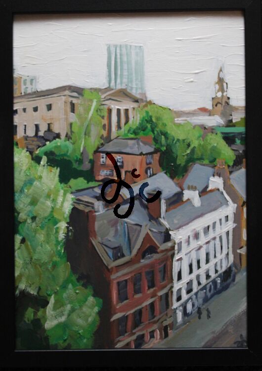 painting of Newcastle Quayside in acrylics