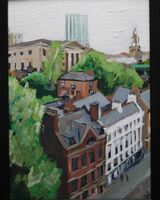 painting of Newcastle Quayside in acrylics