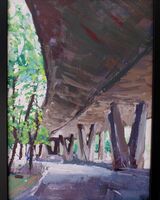 painting of gateshead flyover in acrylics